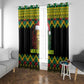 Black Jamaican Christmas Window Curtain Reggae Lion With Kente Pattern