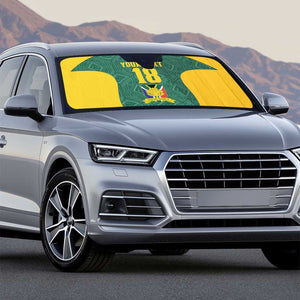 Custom South Africa Soccer Auto Sun Shade Bafana Bafana Spirit African Pattern - African Pride