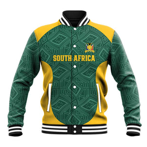 Custom South Africa Soccer Baseball Jacket Bafana Bafana Spirit African Pattern - African Pride