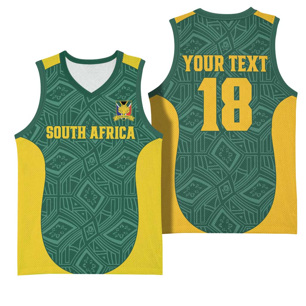 Custom South Africa Soccer Basketball Jersey Bafana Bafana Spirit African Pattern - African Pride