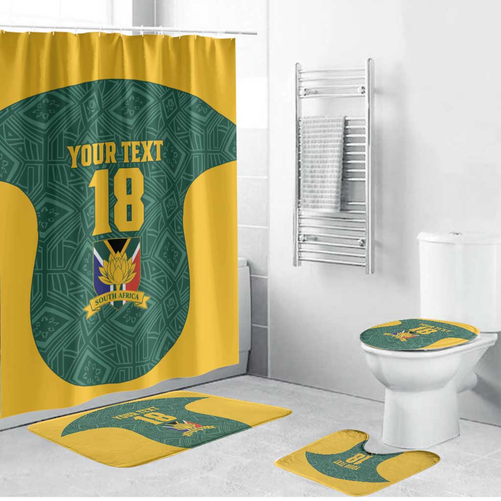 Custom South Africa Soccer Bathroom Set Bafana Bafana Spirit African Pattern - African Pride