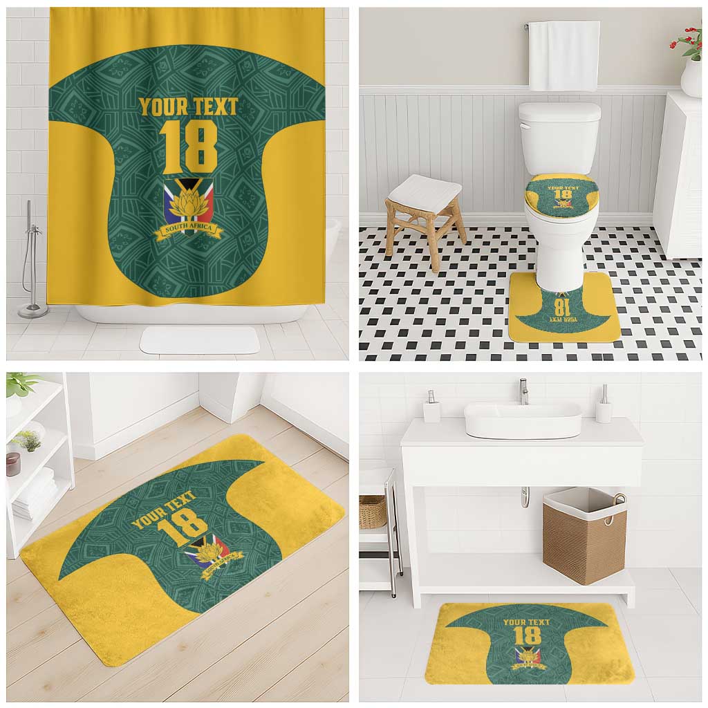 Custom South Africa Soccer Bathroom Set Bafana Bafana Spirit African Pattern - African Pride