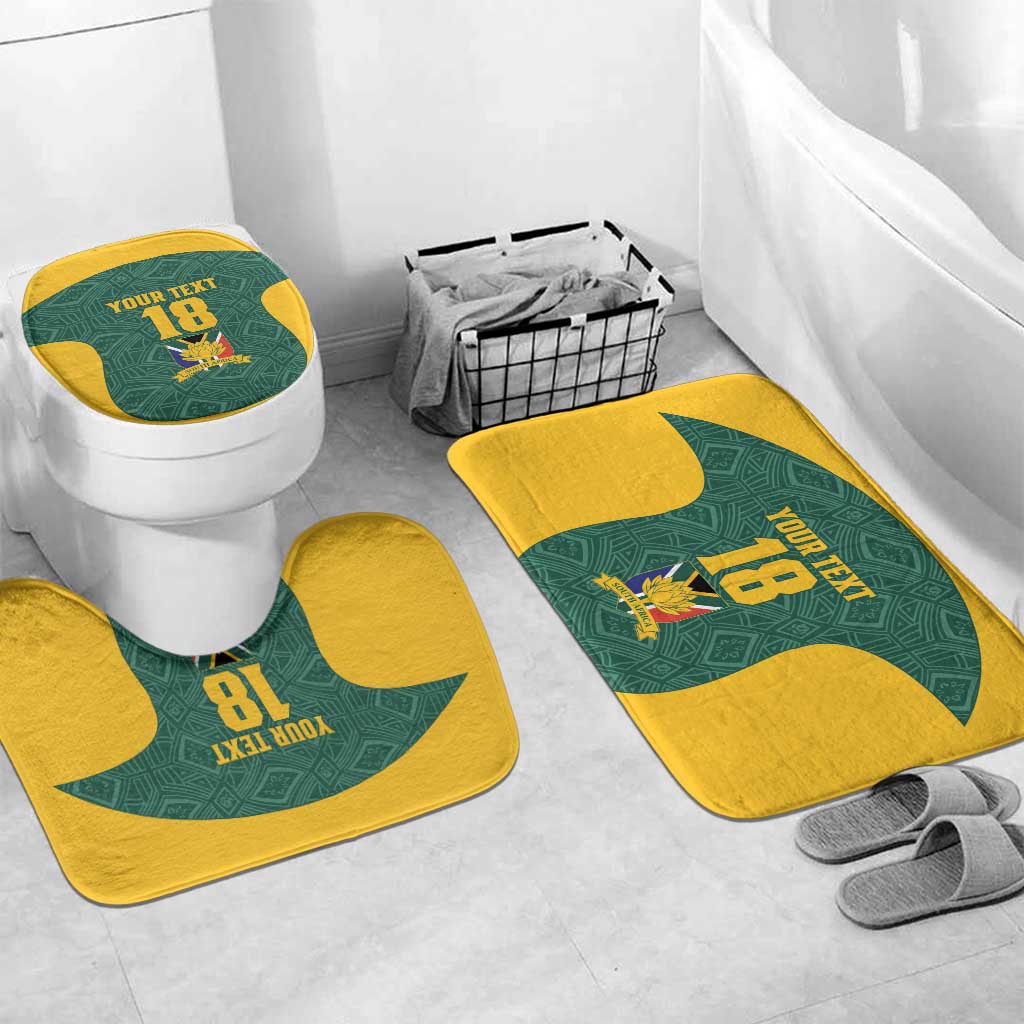Custom South Africa Soccer Bathroom Set Bafana Bafana Spirit African Pattern - African Pride