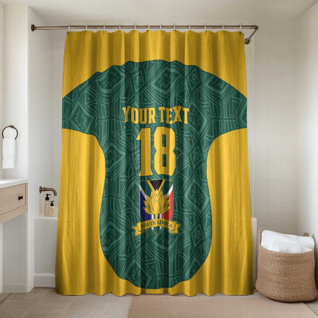 Custom South Africa Soccer Bathroom Set Bafana Bafana Spirit African Pattern - African Pride