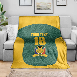 Custom South Africa Soccer Blanket Bafana Bafana Spirit African Pattern - African Pride