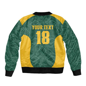 Custom South Africa Soccer Bomber Jacket Bafana Bafana Spirit African Pattern - African Pride