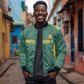 Custom South Africa Soccer Bomber Jacket Bafana Bafana Spirit African Pattern - African Pride