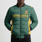 Custom South Africa Soccer Bomber Puffer Jacket Bafana Bafana Spirit African Pattern - African Pride