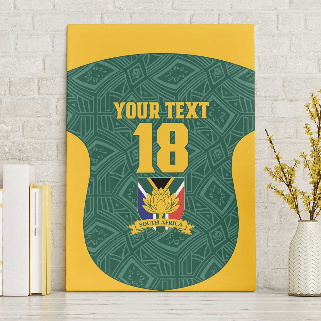 Custom South Africa Soccer Canvas Wall Art Bafana Bafana Spirit African Pattern - African Pride