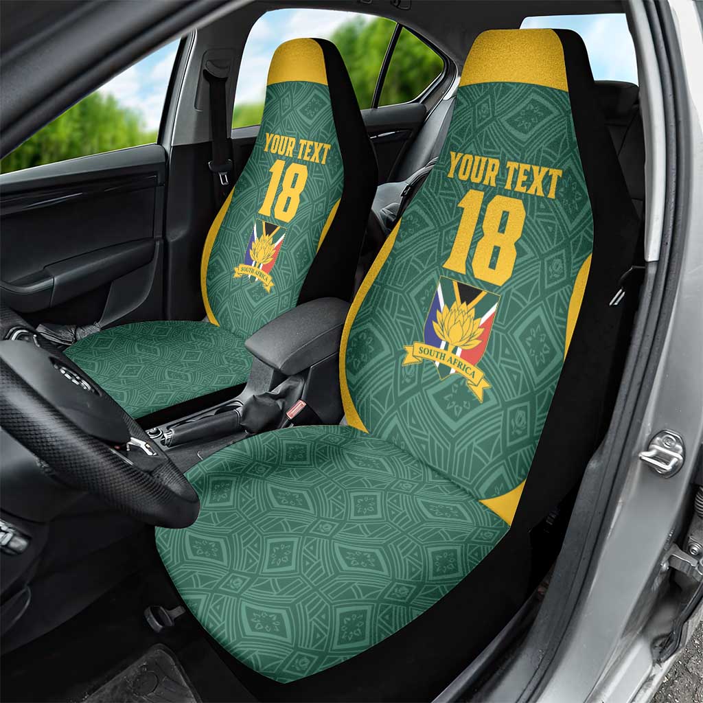 Custom South Africa Soccer Car Seat Cover Bafana Bafana Spirit African Pattern - African Pride