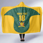 Custom South Africa Soccer Hooded Blanket Bafana Bafana Spirit African Pattern - African Pride