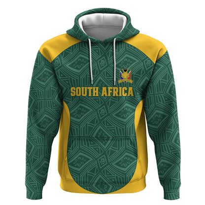 Custom South Africa Soccer Hoodie Bafana Bafana Spirit African Pattern - African Pride