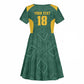 Custom South Africa Soccer Kid Short Sleeve Dress Bafana Bafana Spirit African Pattern - African Pride