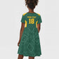 Custom South Africa Soccer Kid Short Sleeve Dress Bafana Bafana Spirit African Pattern - African Pride