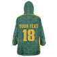 Custom South Africa Soccer Kid Wearable Blanket Hoodie Bafana Bafana Spirit African Pattern - African Pride