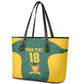 Custom South Africa Soccer Leather Tote Bag Bafana Bafana Spirit African Pattern - African Pride