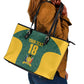 Custom South Africa Soccer Leather Tote Bag Bafana Bafana Spirit African Pattern - African Pride