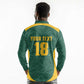 Custom South Africa Soccer Long Sleeve Polo Shirt Bafana Bafana Spirit African Pattern - African Pride