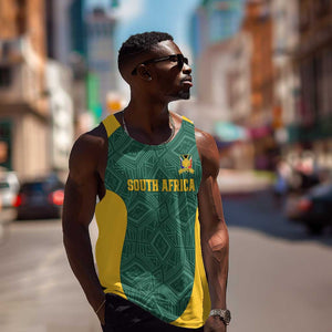 Custom South Africa Soccer Men Tank Top Bafana Bafana Spirit African Pattern - African Pride