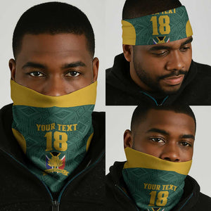 Custom South Africa Soccer Neck Gaiter Bafana Bafana Spirit African Pattern - African Pride
