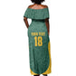 Custom South Africa Soccer Off Shoulder Maxi Dress Bafana Bafana Spirit African Pattern - African Pride