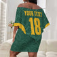 Custom South Africa Soccer Off Shoulder Short Dress Bafana Bafana Spirit African Pattern - African Pride