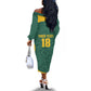 Custom South Africa Soccer Off The Shoulder Long Sleeve Dress Bafana Bafana Spirit African Pattern - African Pride