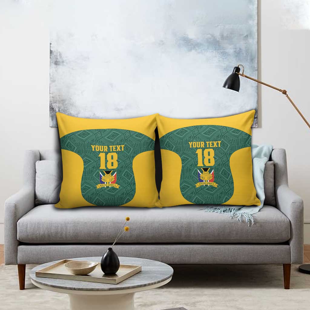 Custom South Africa Soccer Pillow Cover Bafana Bafana Spirit African Pattern - African Pride