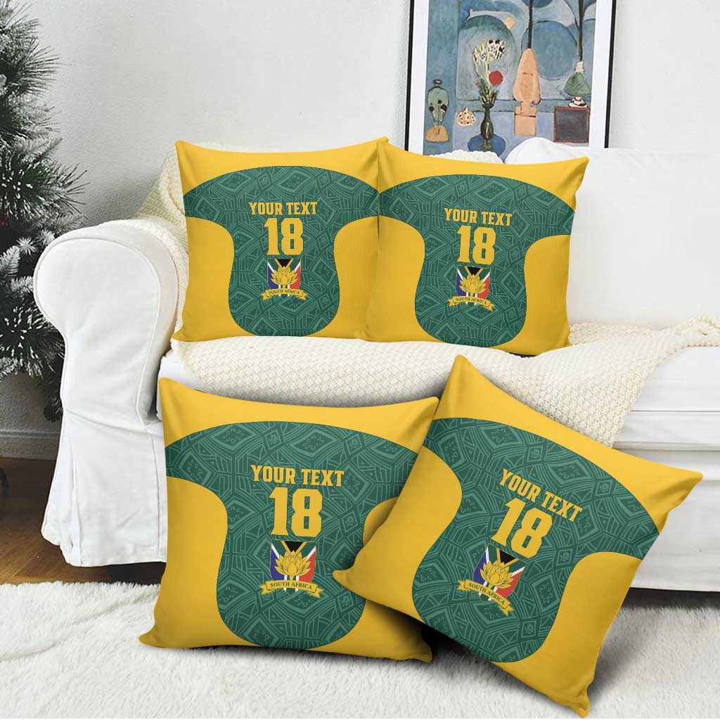 Custom South Africa Soccer Pillow Cover Bafana Bafana Spirit African Pattern - African Pride