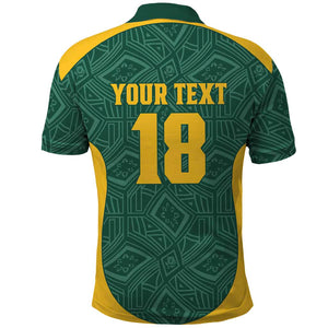 Custom South Africa Soccer Polo Shirt Bafana Bafana Spirit African Pattern - African Pride