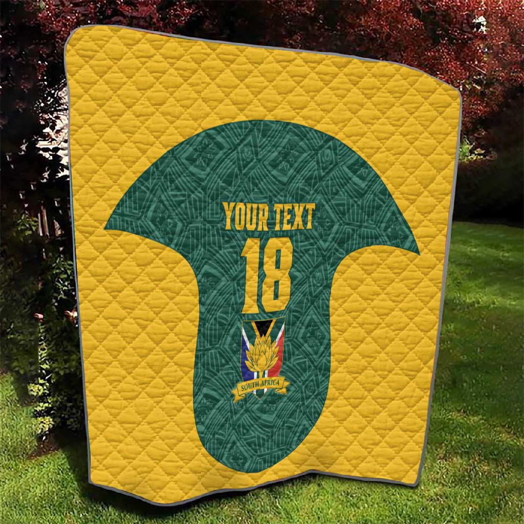 Custom South Africa Soccer Quilt Bafana Bafana Spirit African Pattern - African Pride