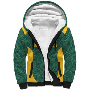 Custom South Africa Soccer Sherpa Hoodie Bafana Bafana Spirit African Pattern - African Pride