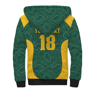 Custom South Africa Soccer Sherpa Hoodie Bafana Bafana Spirit African Pattern - African Pride