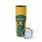 Custom South Africa Soccer Skinny Tumbler Bafana Bafana Spirit African Pattern - African Pride