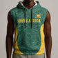 Custom South Africa Soccer Sleeveless Hoodie Bafana Bafana Spirit African Pattern - African Pride