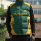 Custom South Africa Soccer Sleeveless Puffer Jacket Bafana Bafana Spirit African Pattern - African Pride