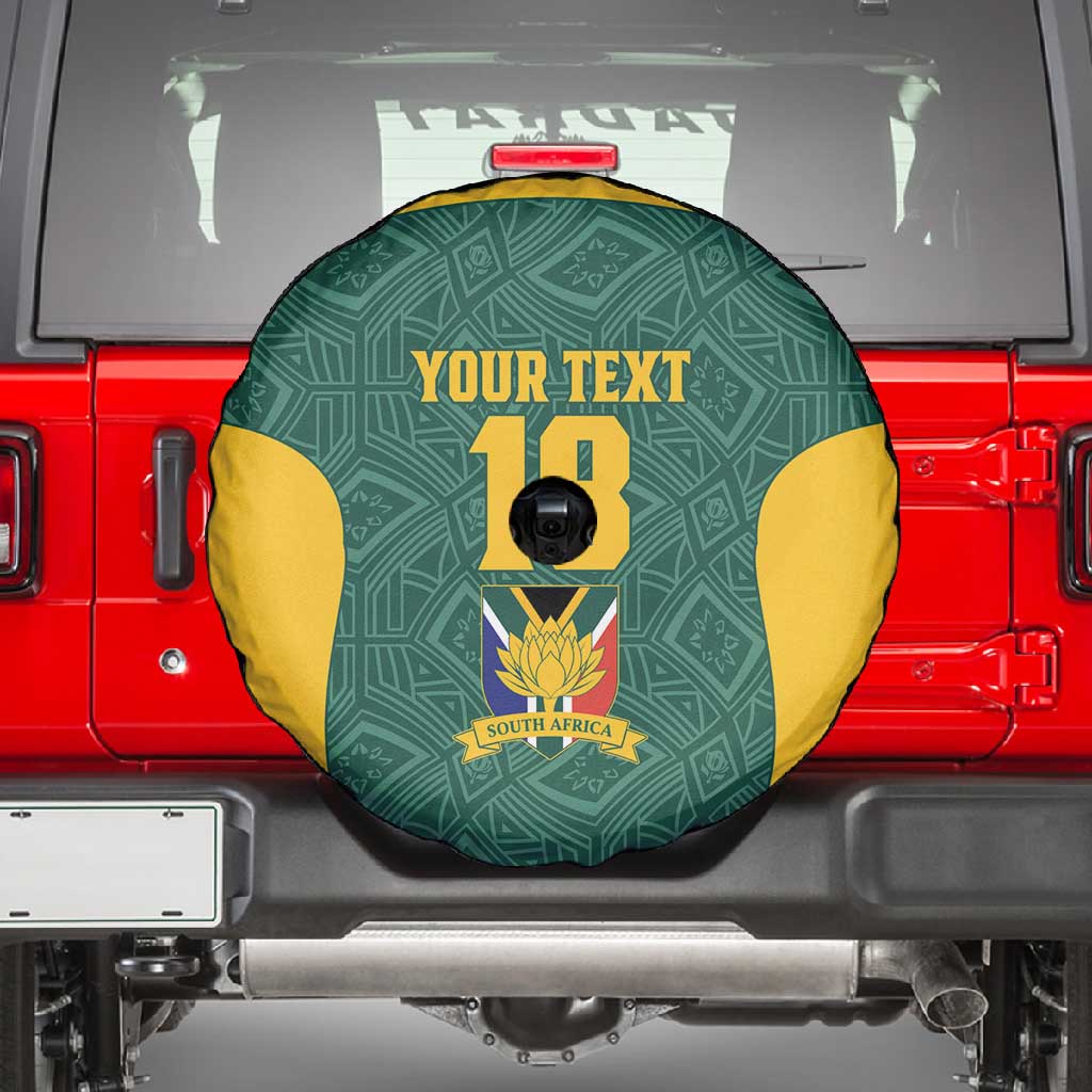 Custom South Africa Soccer Spare Tire Cover Bafana Bafana Spirit African Pattern - African Pride
