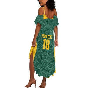 Custom South Africa Soccer Summer Maxi Dress Bafana Bafana Spirit African Pattern - African Pride
