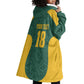 Custom South Africa Soccer Wearable Blanket Hoodie Bafana Bafana Spirit African Pattern - African Pride