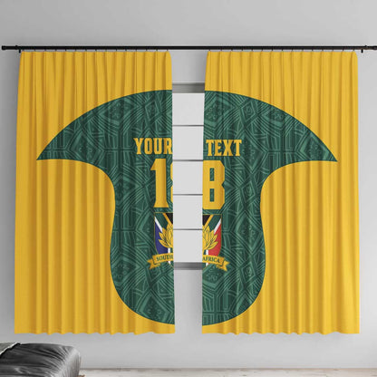 Custom South Africa Soccer Window Curtain Bafana Bafana Spirit African Pattern - African Pride