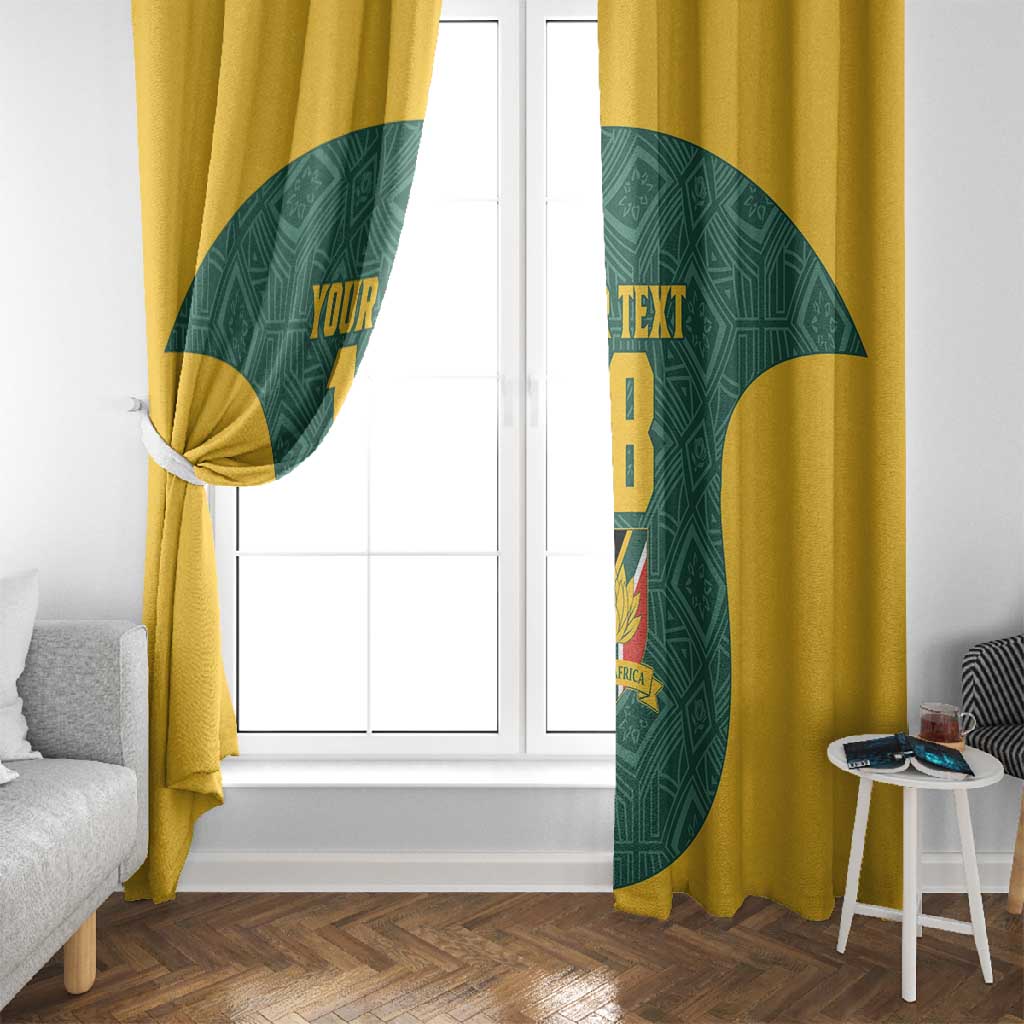 Custom South Africa Soccer Window Curtain Bafana Bafana Spirit African Pattern - African Pride
