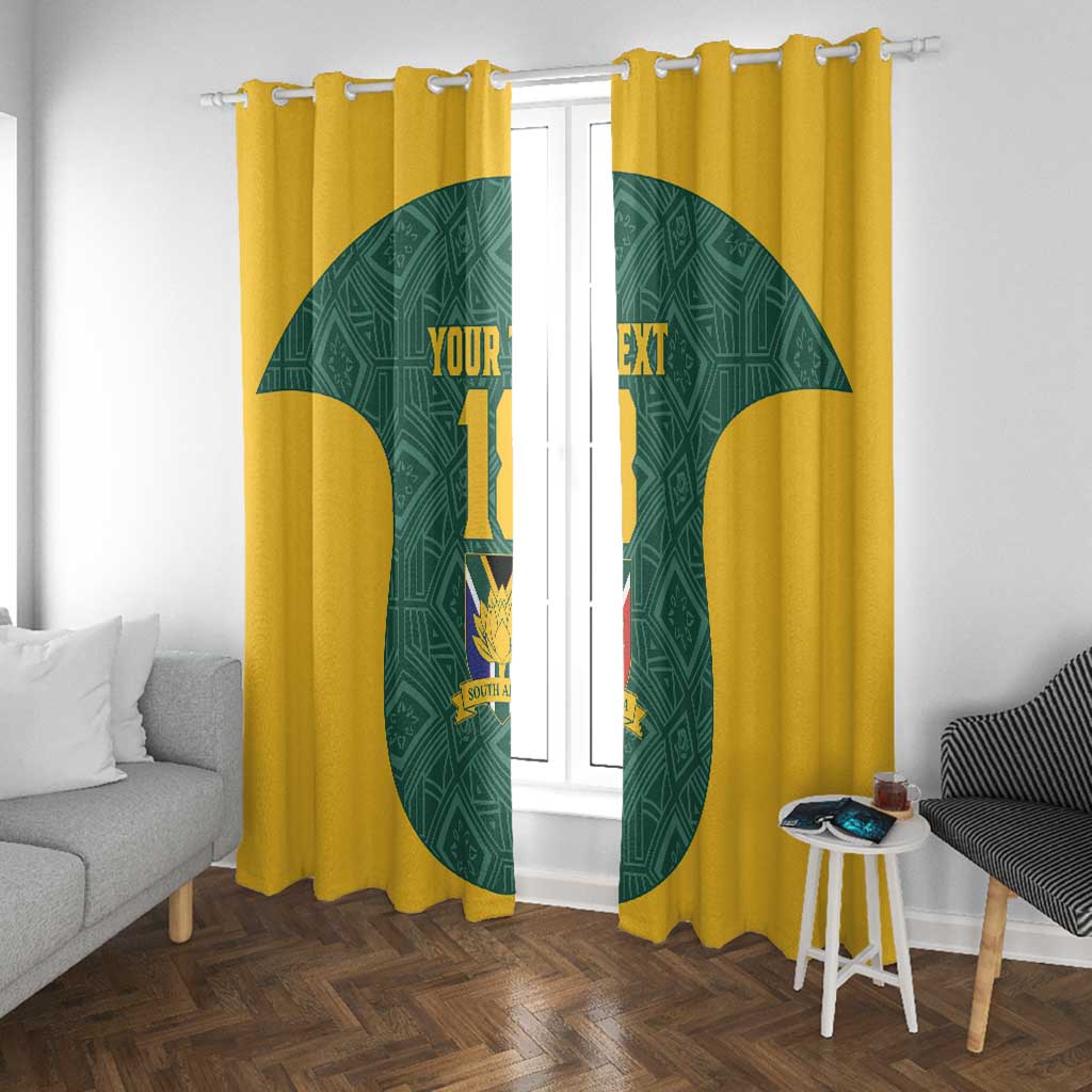 Custom South Africa Soccer Window Curtain Bafana Bafana Spirit African Pattern - African Pride