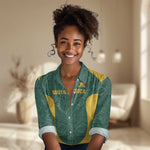 Custom South Africa Soccer Women Casual Shirt Bafana Bafana Spirit African Pattern - African Pride