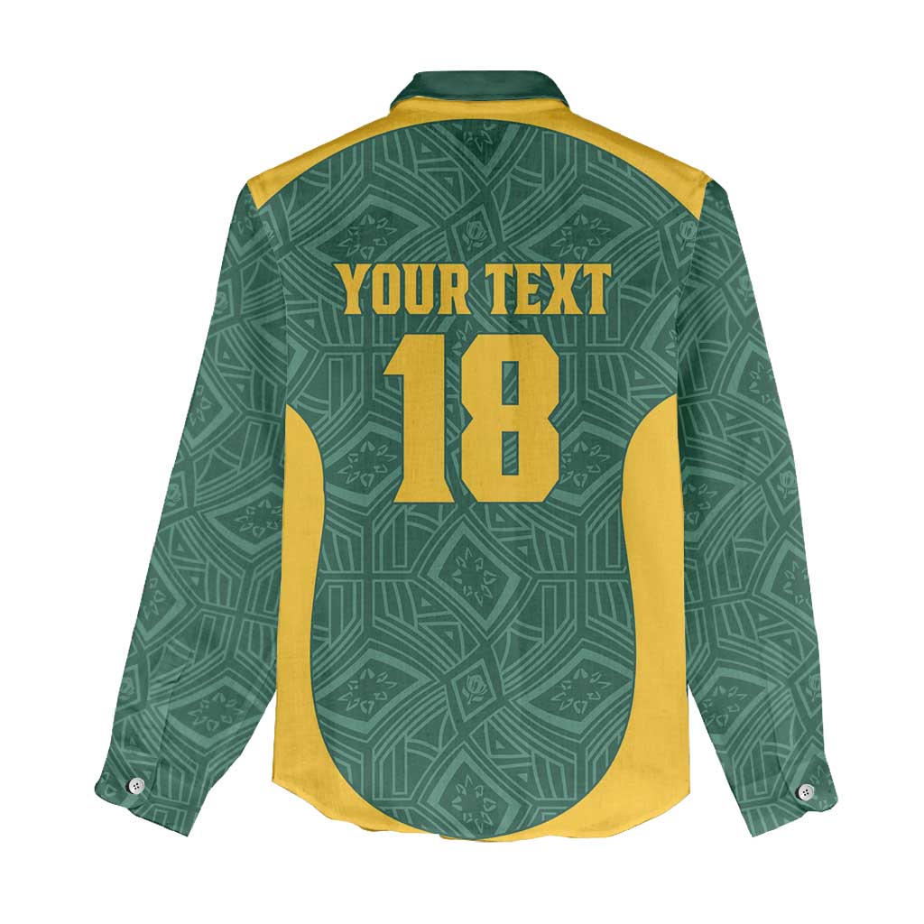 Custom South Africa Soccer Women Casual Shirt Bafana Bafana Spirit African Pattern - African Pride