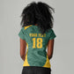 Custom South Africa Soccer Women V-Neck T-Shirt Bafana Bafana Spirit African Pattern - African Pride