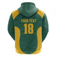 Custom South Africa Soccer Zip Hoodie Bafana Bafana Spirit African Pattern - African Pride
