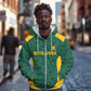 Custom South Africa Soccer Zip Hoodie Bafana Bafana Spirit African Pattern - African Pride