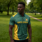 Custom South Africa Soccer Zipper Polo Shirt Bafana Bafana Spirit African Pattern - African Pride