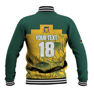 Custom South Africa Soccer Baseball Jacket From Protea Roots We Rise - African Pride