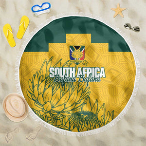 Custom South Africa Soccer Beach Blanket From Protea Roots We Rise - African Pride